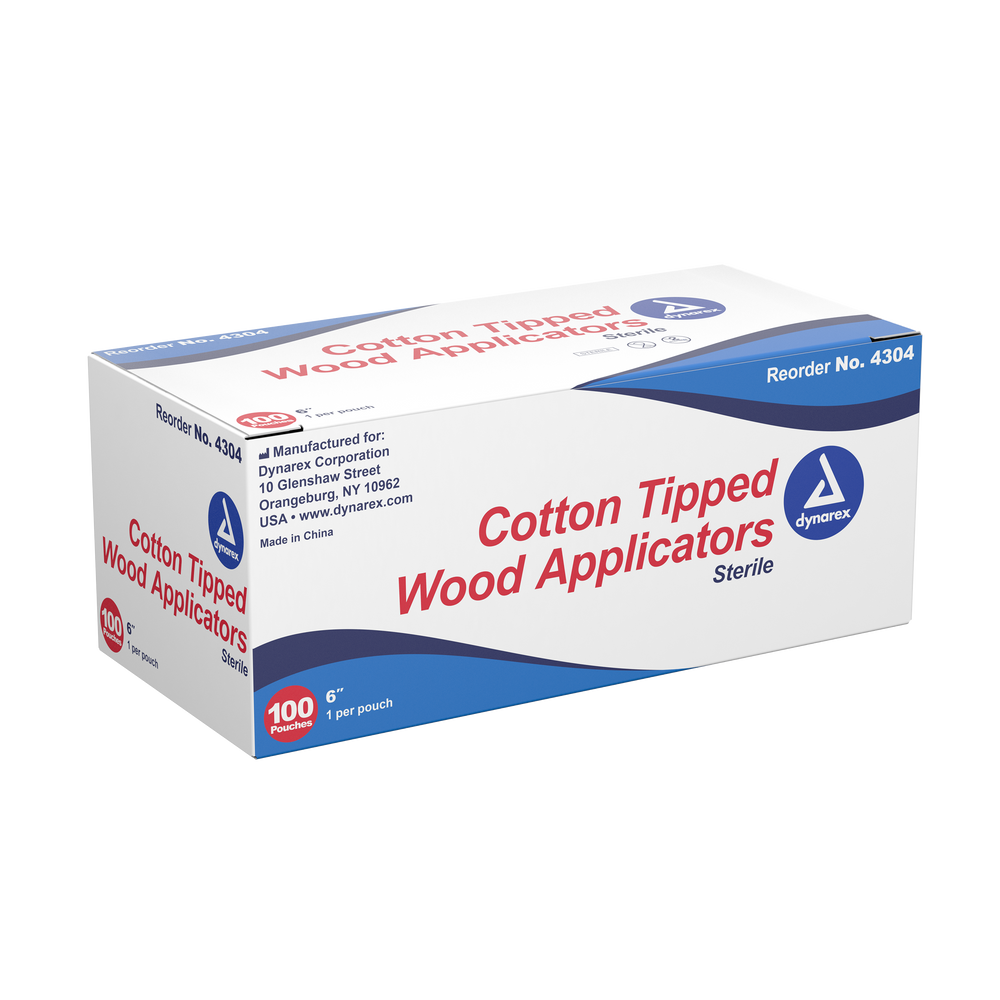 Cotton Tipped Wood Applicators Sterile 6" | Box/100