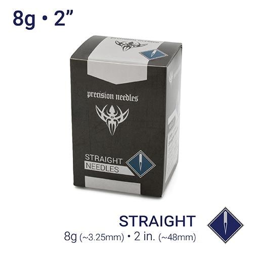 8g Sterilized 2" Straight Piercing Needles