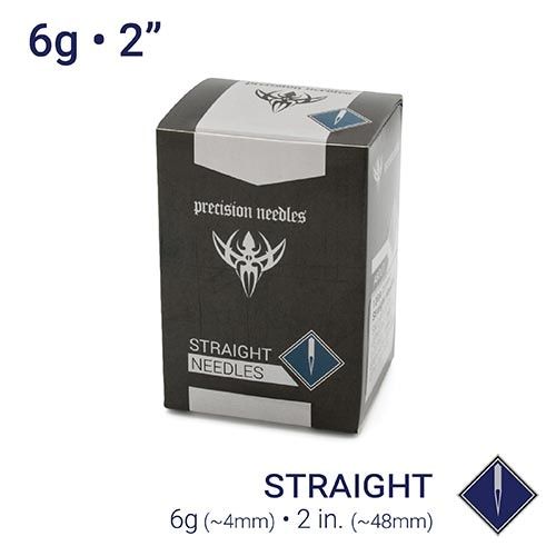 6g Sterilized 2" Straight Piercing Needles
